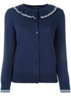 Marc Jacobs 'pleated Ribs' Cardigan, Women's, Size: Small, Blue, Cotton