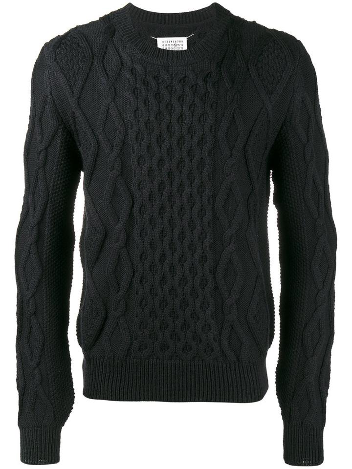 Maison Margiela - Cable Knit Jumper - Men - Wool - L, Blue, Wool