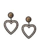 Alessandra Rich Oversized Heart Earrings - Metallic