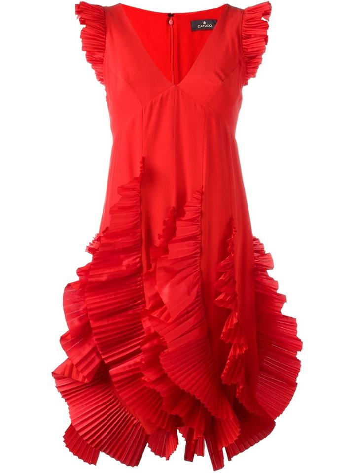 Capucci Pleated Ruffled Dress