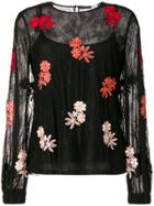Sport Max Code Floral Embroidered Blouse - Black