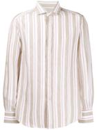 Brunello Cucinelli Striped Button Shirt - Neutrals