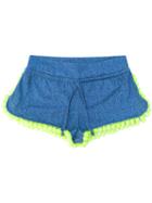 Mc2 Saint Barth Kids - Pom Pom Trim Shorts - Kids - Polyamide/spandex/elastane - 8 Yrs, Blue