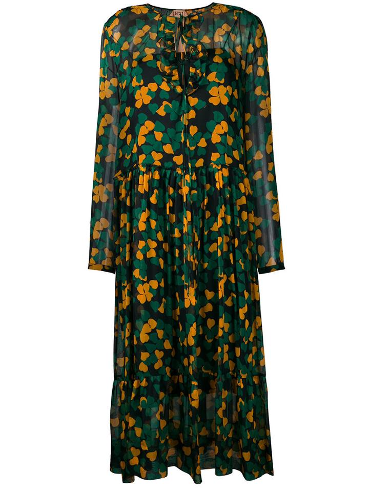 No21 - Gathered Flared Dress - Women - Silk - 42, Silk