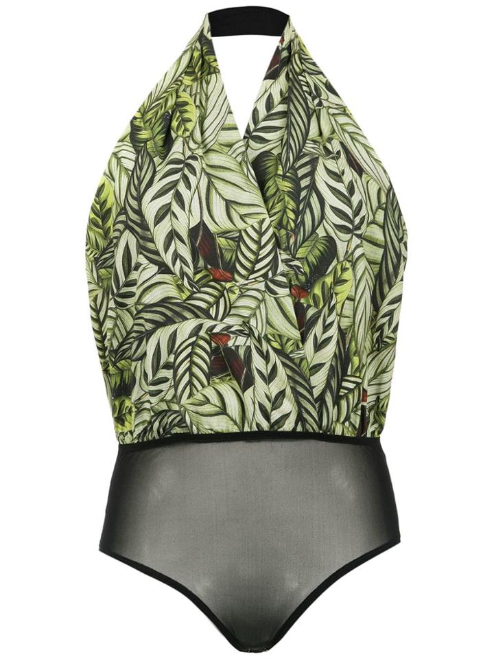 Andrea Marques Halterneck Bodysuit - Green