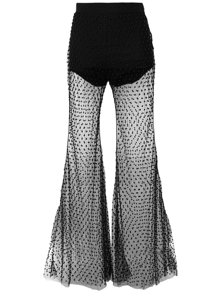 Amen Semi-sheer Textured Trousers - Black