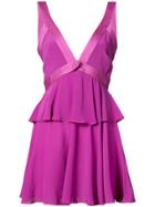 Zac Zac Posen Elise Plunge Neck Dress - Pink & Purple