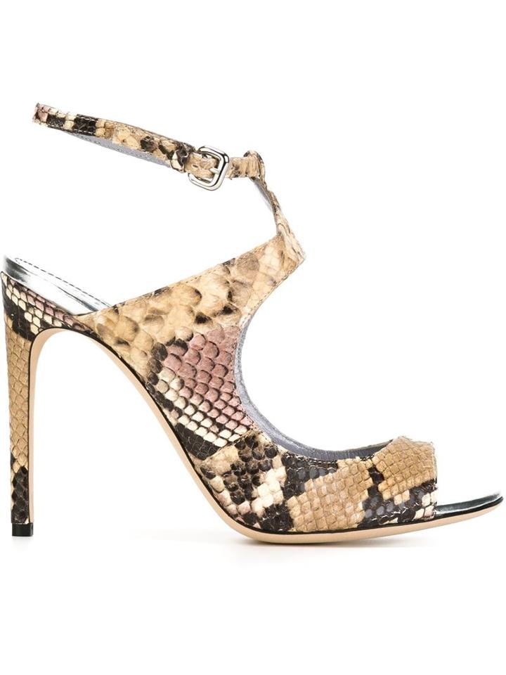 Pollini Snakeskin Effect Sandals