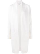 Vince Ribbed Detail Long Cardigan, Women's, Size: Medium, Nude/neutrals, Wool/cashmere