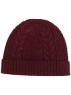 N.peal Cable Knit Hat - Red