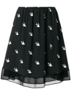 Mcq Alexander Mcqueen Embroidered Swallow Skirt - Blue
