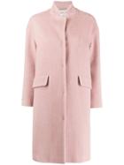 Peserico Chevron Print Single-breasted Coat - Pink