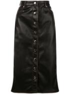 Proenza Schouler Pswl Faux Leather Button Front Midi Skirt - Black