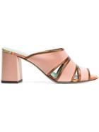 Paola D'arcano Metallic-trimmed Strappy Mules - Nude & Neutrals