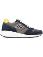 Hogan Lace-up Sneakers, Men's, Size: 6.5, Blue, Rubber/suede/patent Leather/cotton