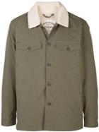 Portuguese Flannel Shearling Collar Jacket - Green