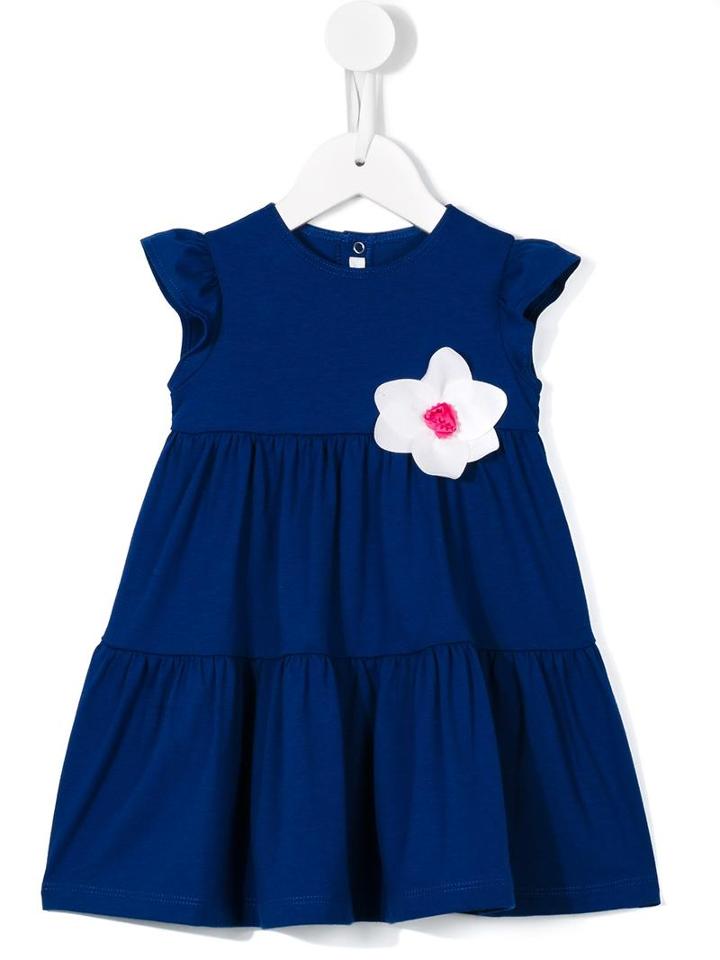 Il Gufo - Flower Detail Dress - Kids - Cotton/elastodiene - 18 Mth, Blue