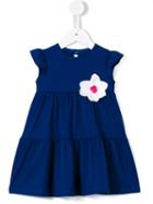 Il Gufo - Flower Detail Dress - Kids - Cotton/elastodiene - 18 Mth, Blue