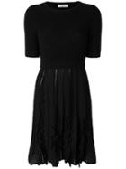 Valentino - Kniited Midi Dress - Women - Virgin Wool - M, Black, Virgin Wool