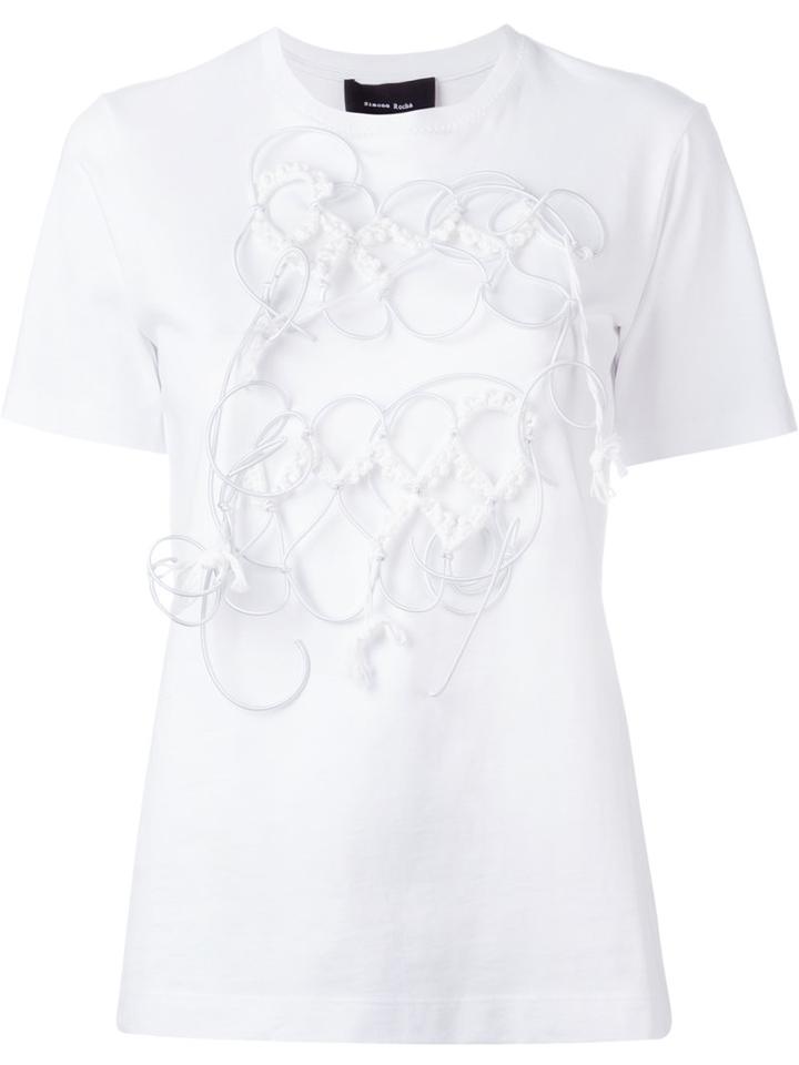 Simone Rocha Wires Applique T-shirt, Women's, Size: Medium, White, Cotton