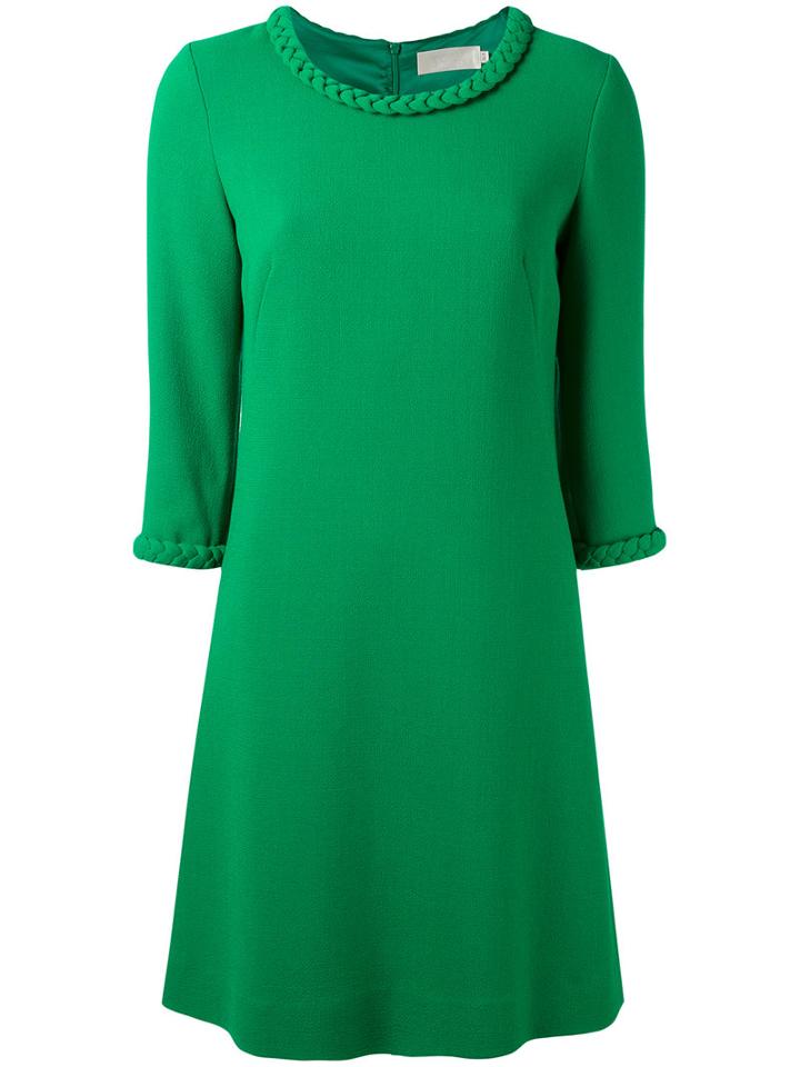 Goat - Plaited Detail Tunic Dress - Women - Polyester/acetate/wool - 12, Green, Polyester/acetate/wool