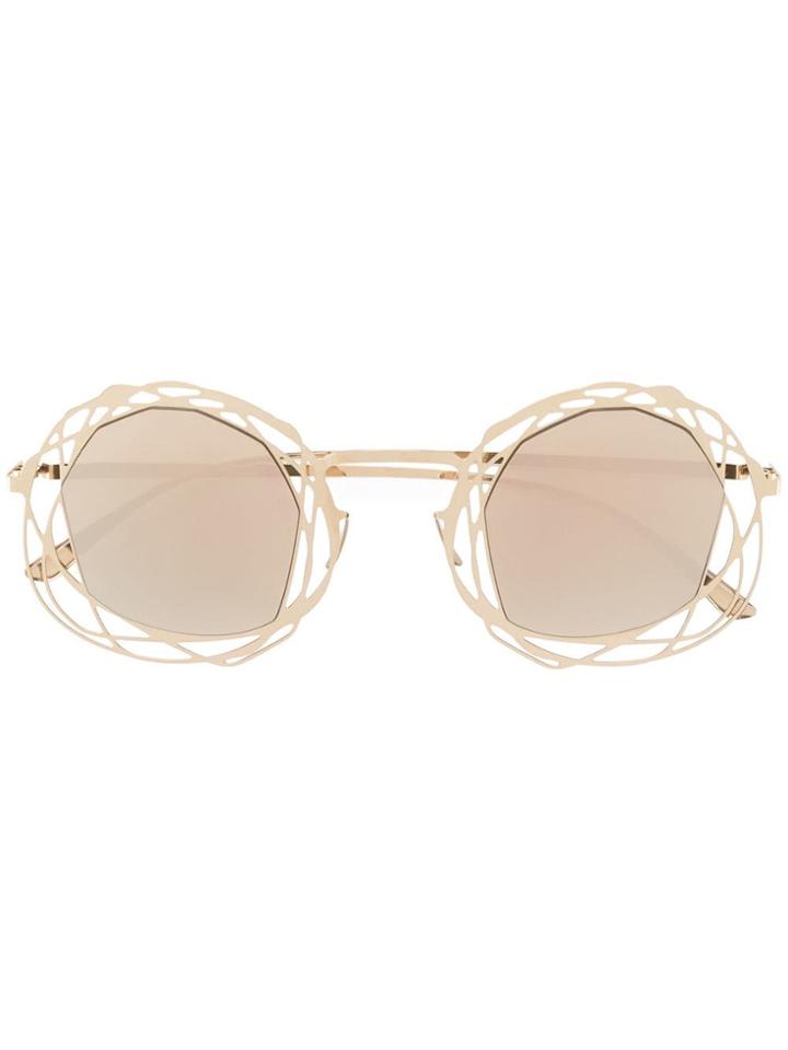Mykita Embellished Round-frame Sunglasses - Metallic