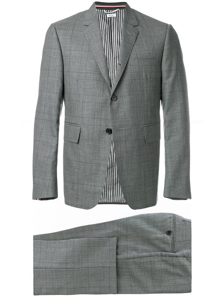 Thom Browne Classic Suit With Tie In Gingham Prince Of Wales Cool Wool