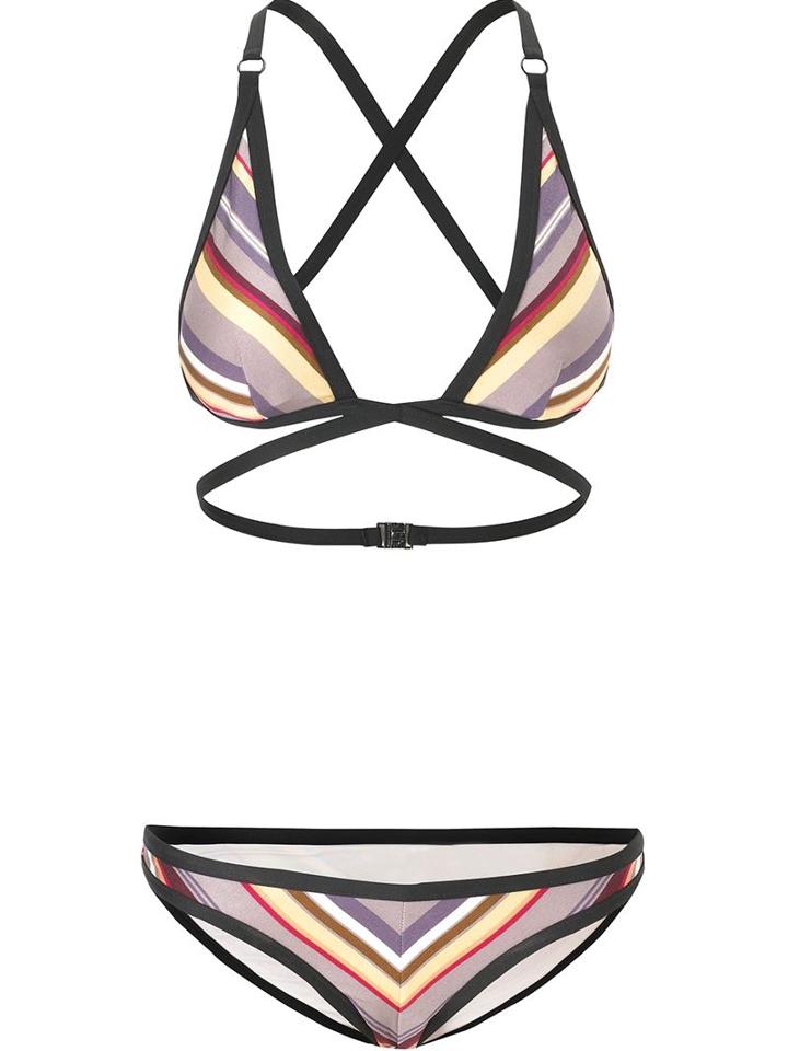 Zimmermann Ticking Wrap Bikini