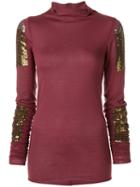 Rick Owens Lilies - Sequinned Top - Women - Cotton/nylon/polyester/viscose - 44, Pink/purple, Cotton/nylon/polyester/viscose