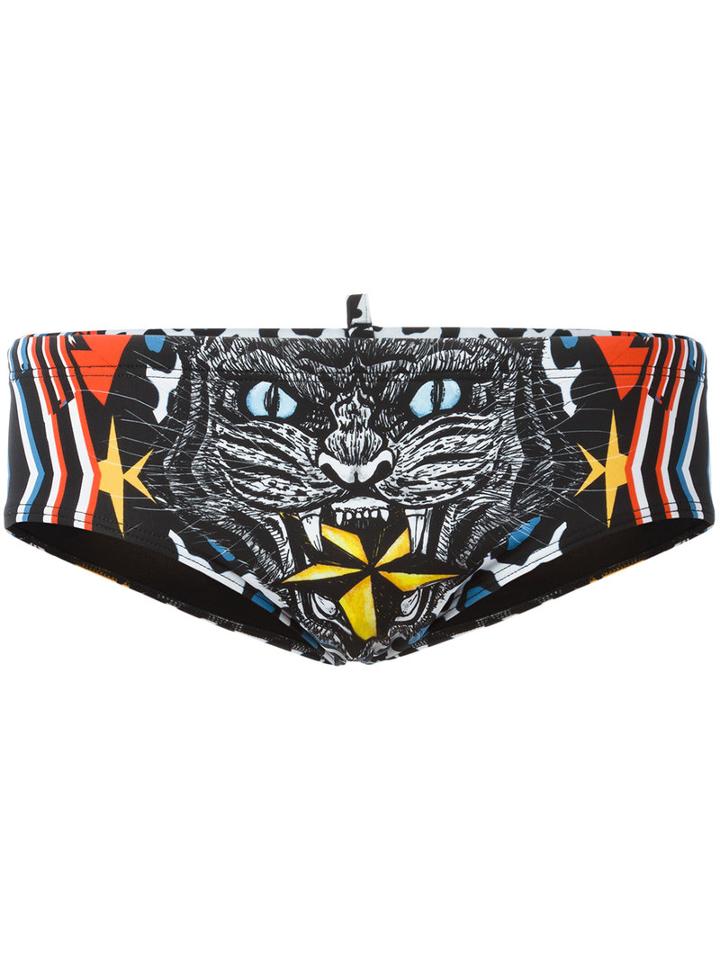 Dsquared2 - Printed Swim Trunks - Men - Polyamide/spandex/elastane - 46, Black, Polyamide/spandex/elastane