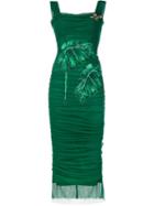 Dolce & Gabbana Sleeveless Embellished Tulle Bodycon Dress