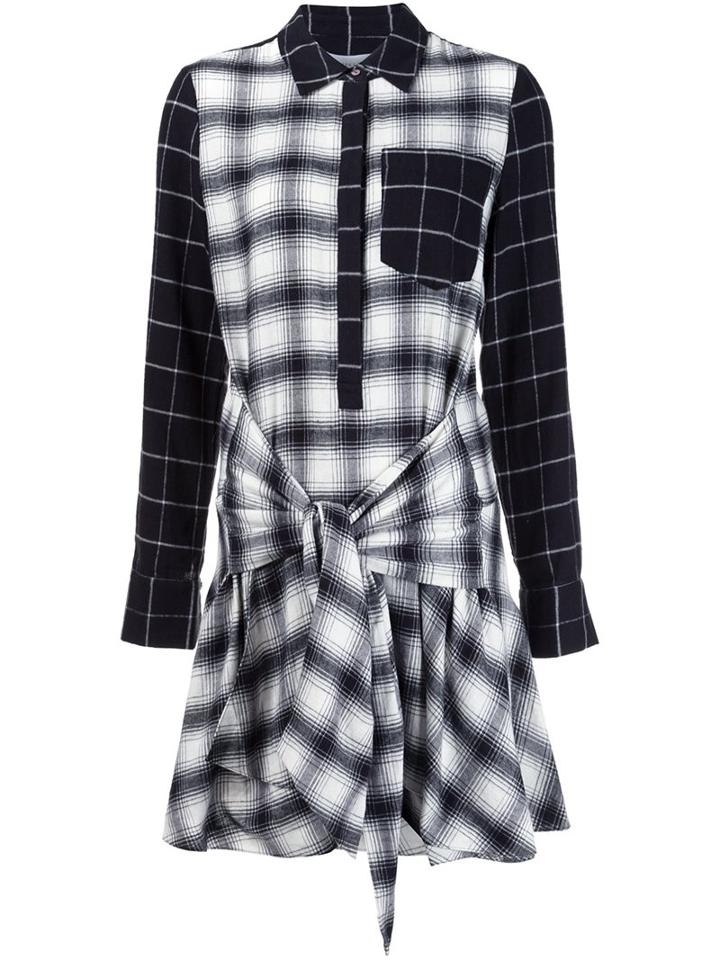 Derek Lam 10 Crosby Checked Longsleeved Short Dress