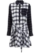 Derek Lam 10 Crosby Checked Longsleeved Short Dress