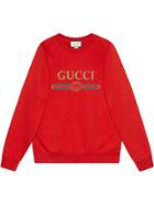 Gucci Oversize Sweatshirt With Sequin Patches - Red