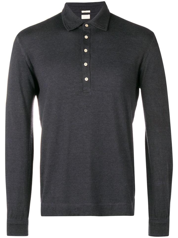 Massimo Alba Longsleeved Polo Shirt - Black