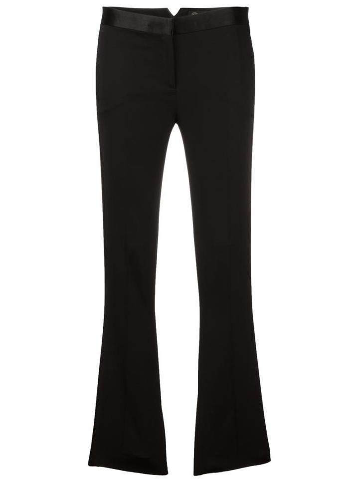 Versace Flared Tuxedo Trousers, Women's, Size: 40, Black, Viscose/wool/spandex/elastane