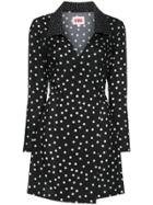 Solid & Striped Polka Dot Wrap-style Mini Dress - Black