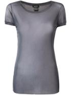 Avant Toi Round-neck Tulle T-shirt - Grey