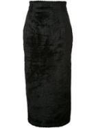 Sophie Theallet Textured Pencil Skirt, Women's, Size: 6, Black, Silk/cotton/spandex/elastane/viscose