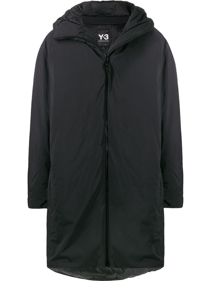 Y-3 Hooded Padded Coat - Black