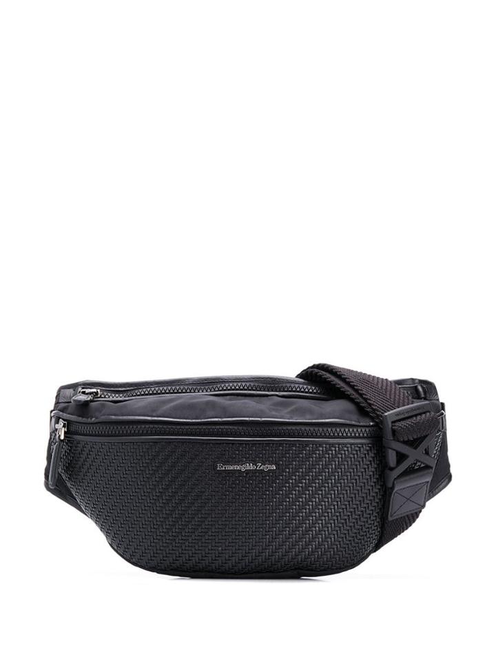 Ermenegildo Zegna Woven Belt Bag - Black