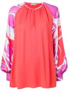 Emilio Pucci Printed Sleeve Blouse - Red