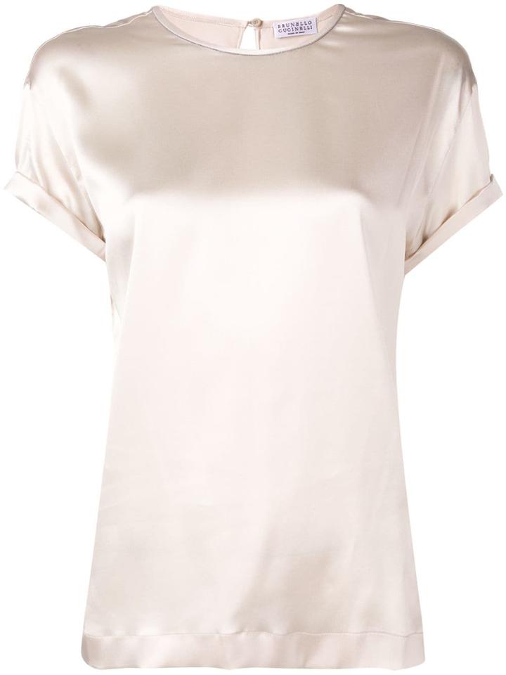 Brunello Cucinelli Crew Neck Top - Neutrals