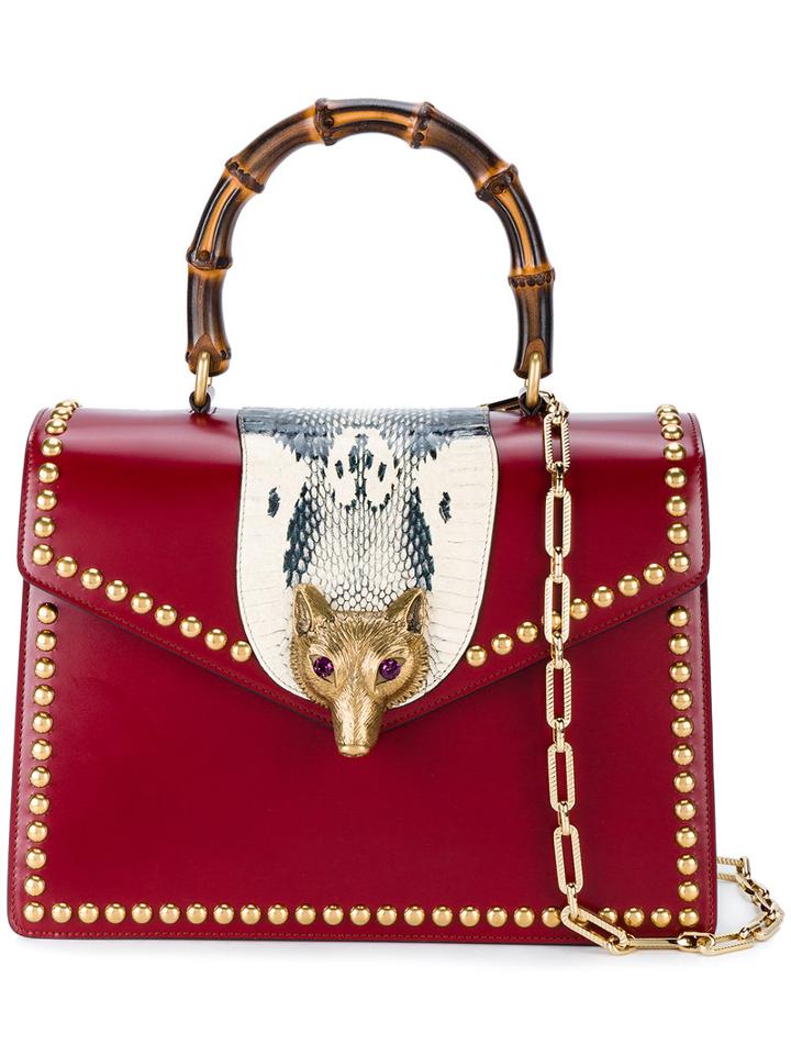 Gucci - Animailer Fox Bamboo Tote - Women - Leather/metal - One Size, Red, Leather/metal