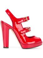 Alexander Mcqueen Double Buckle Sandals - Red