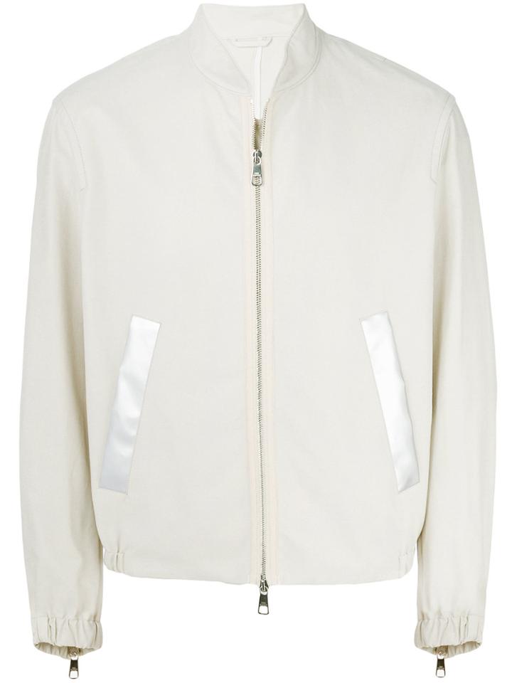 Neil Barrett Metallic Tape Detail Bomber Jacket - Nude & Neutrals