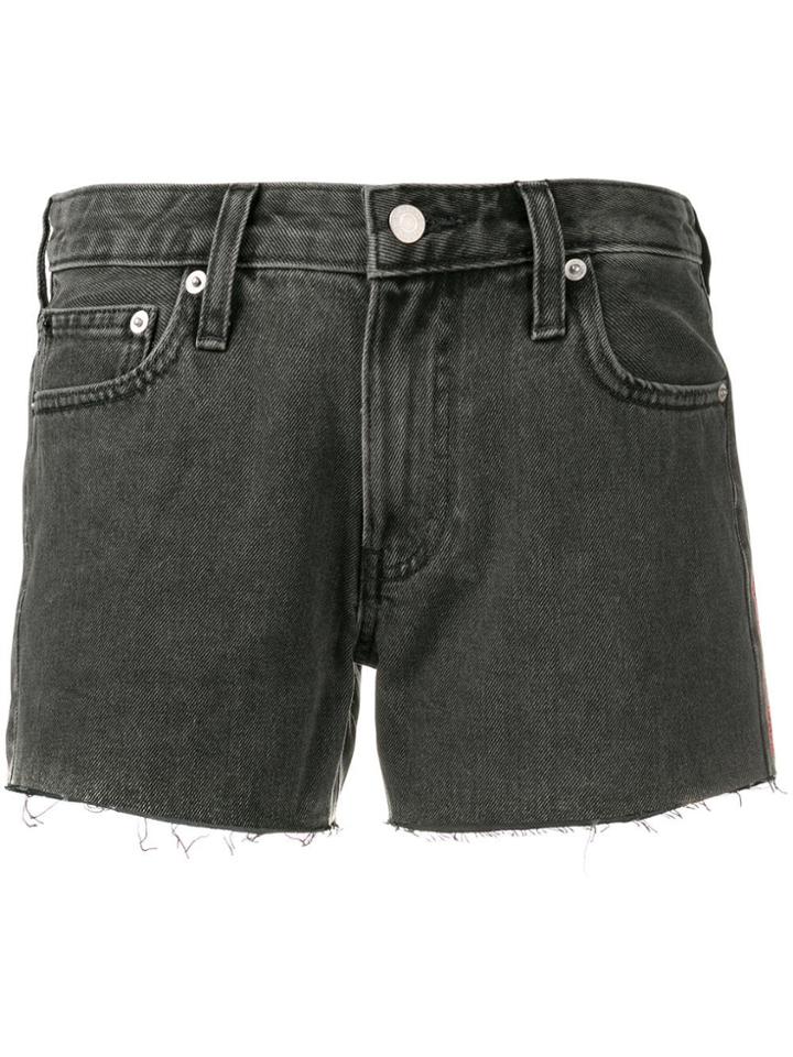Calvin Klein Jeans Frayed Denim Shorts - Black