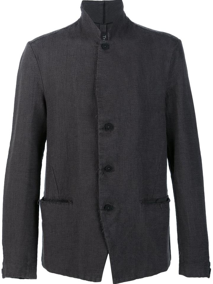 Transit Stand-up Collar Jacket, Men's, Size: Xl, Grey, Cotton/linen/flax