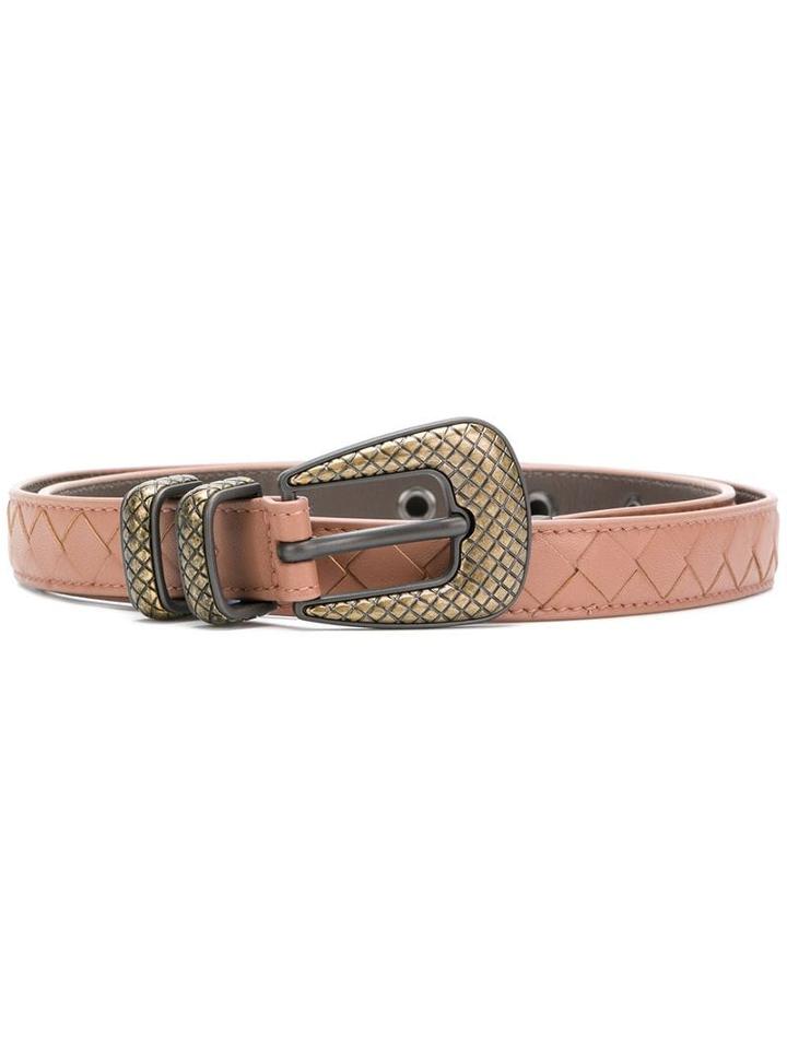 Bottega Veneta Dahlia Intrecciato Nappa Belt - Pink