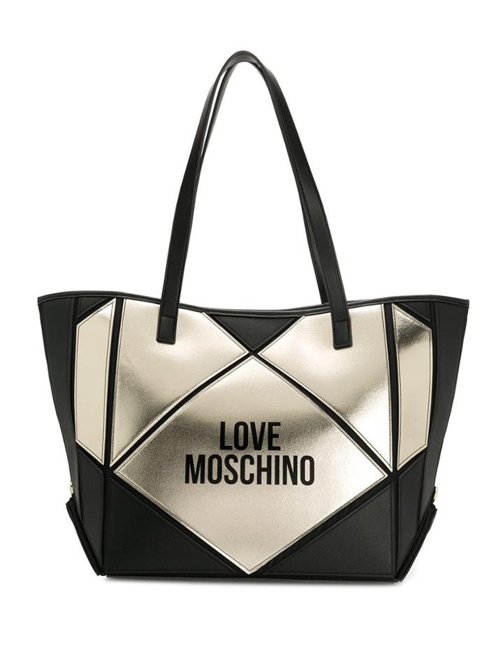 Love Moschino Geometric Heart Logo Tote - Black